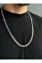 Silver Color Steel Cuban Chain Necklace 65cm