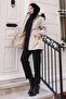 Zippered Hooded Coat Beige 19270 - 3