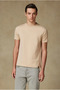 Easy Penye Pamuklu Comfort Fit Bej Bisiklet Yaka Erkek Düz T-Shirt - 7
