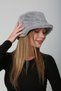 Gray Soft Textured Plush Bucket Women's Hat - 6
