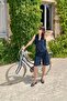 Navy Blue Linen Blended Women's Tailor Vest