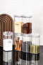 6-Piece 300 ml Vacuum Lid Acrylic Spice Container Storage Jar Transparent Jar with Label Gift - 3