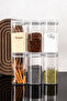 6-Piece 300 ml Vacuum Lid Acrylic Spice Container Storage Jar Transparent Jar with Label Gift - 4