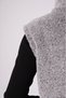 Women's Gray Melange Stand Collar Thick Plush Zippered Vest 24Kylkk215 - 6