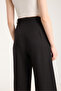 Women's Pleated Fabric High Waist Palazzo Pants - 2