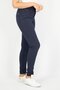 Women Skinny Fit Washed Stretchable 34 Length Denim Jeans, Navy - 2
