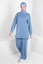 Stone Detail Buttoned Double Pant Suit 43727 - 2