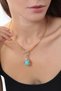 Women's Turquoise Natural Stone Chain Necklace - Gold Color - (with Surprise Gift) - 6