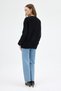 7045 Sleeve Knit Detail Stone Sweater Black - 5