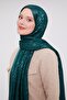 Emerald Green Geometric Pattern Deluxe Devore Shawl - 3