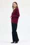 7045 Sleeve Knit Detail Stone Sweater Burgundy - 7