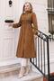 Lettering Detailed Hooded Coat Brown Mi̇h15900 - 3