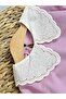 Girl's Embroidered Collar, Elastic Legs, Unprinted, Ruffle Detailed, Oversize, Two-Bottom-Top Children's Set - 8