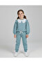 Girl's Embroidered Collar, Elastic Legs, Unprinted, Ruffle Detailed, Oversize, Two-Bottom-Top Children's Set