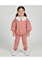 Girl's Embroidered Collar, Elastic Legs, Unprinted, Ruffle Detailed, Oversize, Two-Bottom-Top Children's Set
