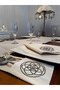 Spoon Holder Service Presentation 6 Pieces Flower of Life Gold Embroidered Design Cutlery Case - 3