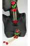 Earrings, Red Poppy Patterned Dangle