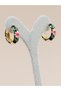 Marivelle Enamel Floral Pattern Vintage Hoop Earrings - 3