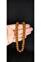 Special Gift - Dark Sari Prayer Beads for Lover, Plug Cut, Cubuk Amber H-1328