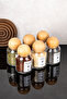 6-Piece Glass Spice Jar Set with Wooden Ball Lid Glass Jar Set with Label Storage Container Spice Rack 300ml - 5