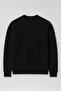 Wenders Relax Fit Basic Brushed Interlock Crew Neck Men's Sweatshirt - Black