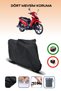 Black Kuba Sj50 Pro Motorcycle Tarpaulin Rear Bag Compatible