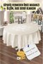 Jumbo Carefree Beige Color Jacquard Round Tablecloth 160X160Cm 100% Polyester Fabric Dirt Stain Resistant
