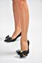 V820172604 Black Fabric Thin Heeled Women's Shoes - 2