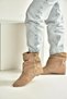 V380518102 Mink Suede Flat Sole Zipper Detailed Women's Boots - 3