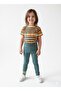 Button Detailed Ribbed Kids Knitwear Leggings - 4