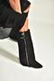 V380526402 Black Suede Flat Sole Zipper Detailed Women's Boots - 6
