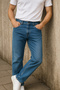 Regular Fit Jean Martin High Waist Standard Cut Flexible Light Blue Men's Jeans C336 - 4