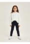 Button Detailed Ribbed Kids Knitwear Leggings - 3