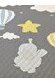 Flying Balloon Patterned Baby and Kids Printed Single Pique Set 160X230 Gray - 4