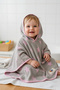 100% Cotton Baby Girl Bathrobe - 0/2 Years Old Hooded Gray Pink Starry Newborn Baby Girl Gift Bathrobe