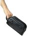 Men's Black Luxury Hand and Wristband Belted Portfolio Handbag