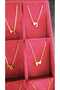 Steel letter heart pendant necklace, stainless steel, tarnish-resistant, gold, stylishly detailed gift necklaces, gold. - 4