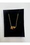 Steel letter heart pendant necklace, stainless steel, tarnish-resistant, gold, stylishly detailed gift necklaces, gold. - 2