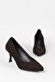 SEÇ 224 GENUINE LEATHER STILETTO SHOES (7cm) BLACK SUET - 5