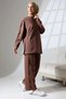Women's Brown Seasonal Combed Cotton Bottom Top Sports and Comfortable Double Tunic Pants Stylish Hijab Suit - 7