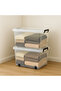 Clear Plastic Storage Container with Wheels and Lid, Portable & Stackable & Locking Lid 45L - 5