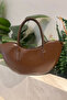 Half Moon Brown Hand and Shoulder Bag - 3