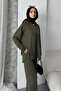 Women's Modal Fabric Snap Fastener Hooded Oversized Tunic Set 1119 - 2