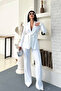Women's double belted blazer jacket pants set
