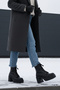Side Zipper Lace up High Thick Heeled Women's Long Boots - 5