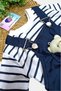Flexible Lycra Gilet for Girl - 2-Piece Set with Stripes and Badi Adjustable Strap Dress Set - 3