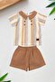 Baby Boy/Child Collared 2-Piece Set Raw Linen Summer Fabric Bottom Top 3-6-9-12-19-24Months - 2