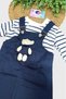 Flexible Lycra Gilet for Girl - 2-Piece Set with Stripes and Badi Adjustable Strap Dress Set - 4