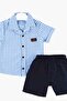 قميص صيفي قصير الأكمام للأولاد بنمط البيتي مع شورت ساتان طقم عطلة مكون من قطعتين (نمط كامل) - 4