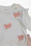 Baby Girl Süzene Bow Embroidered Shoulder Snap Fastener Baby Set 2-Piece Seasonal 6-9-12Months - 6